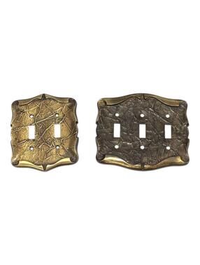 Vintage Amerock Brass Double Triple Light Switch Covers Plates Retro Style Lot 2